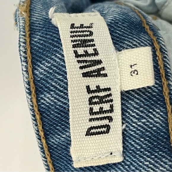 Djerf Avenue 31x35 Straight Jeans Mid Blue Tall 0154 women’s loose high rise - Picture 8 of 11